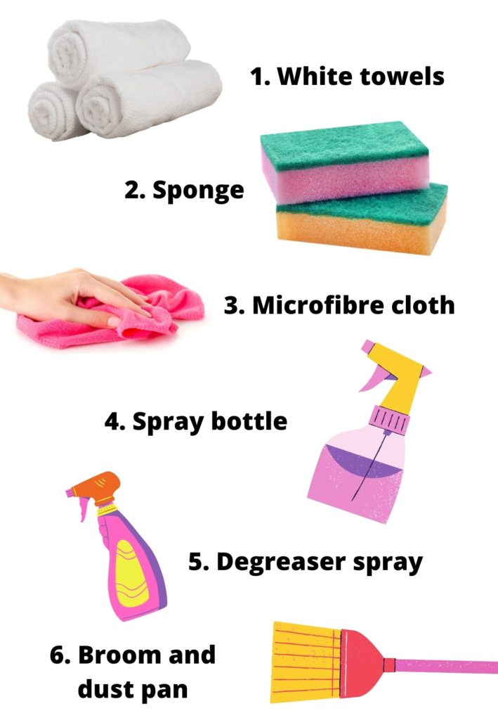 cleaning tools to use or the kitchen
