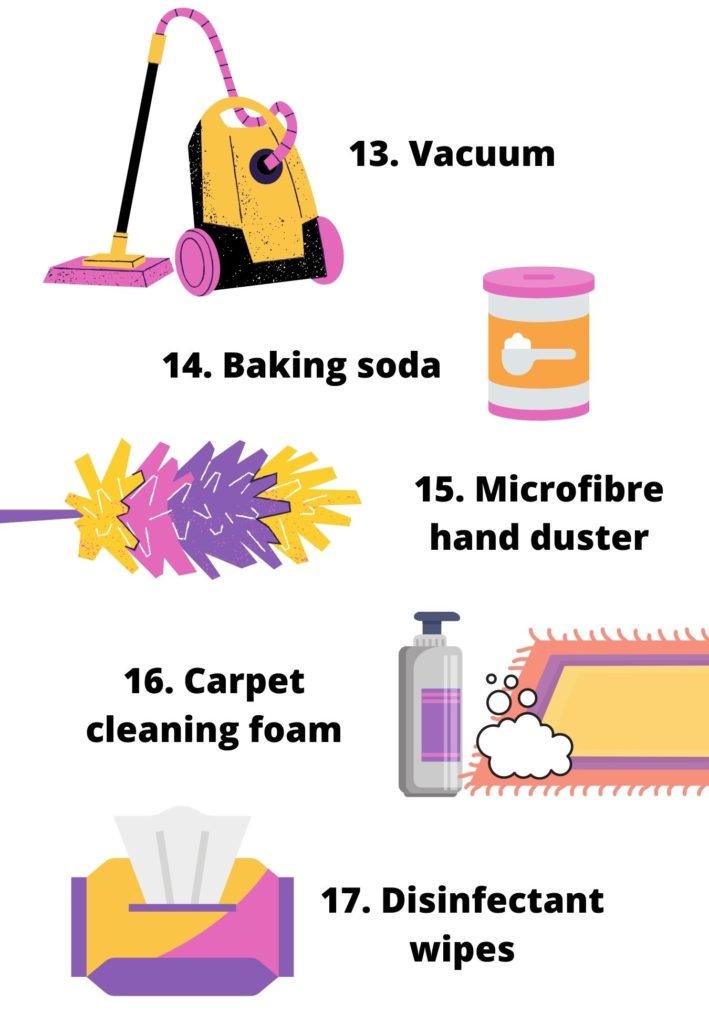 cleaning tools to use for the bedroom