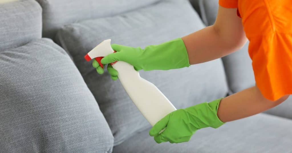 Use vinegar solution to remove watermarks on your couch