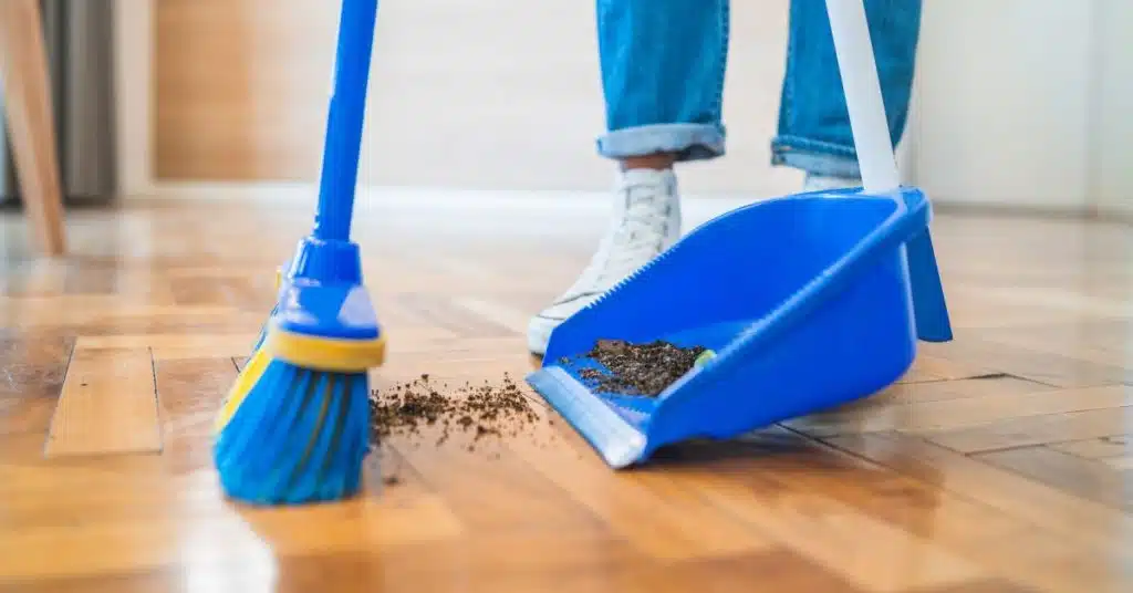 sweeping the floors
