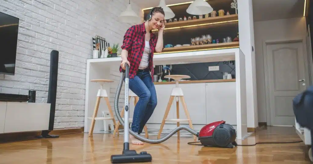 Make cleaning fun with music and a positive attitude