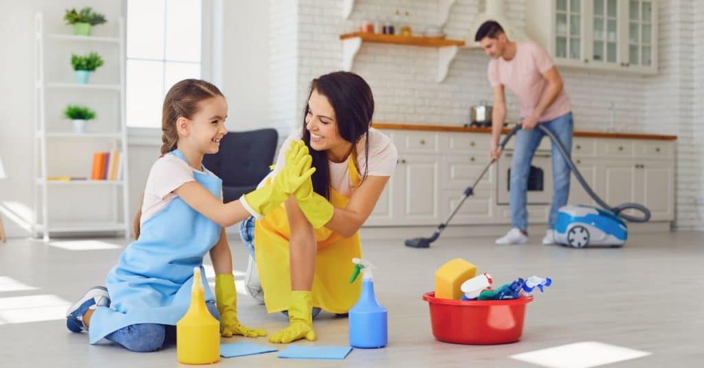 Encourage everyone to help in deep cleaning the home
