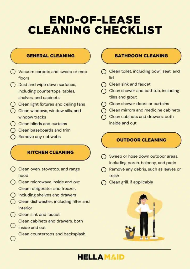 End-of-lease cleaning checklist