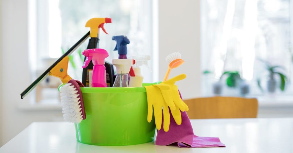 Essential cleaning tools and supplies