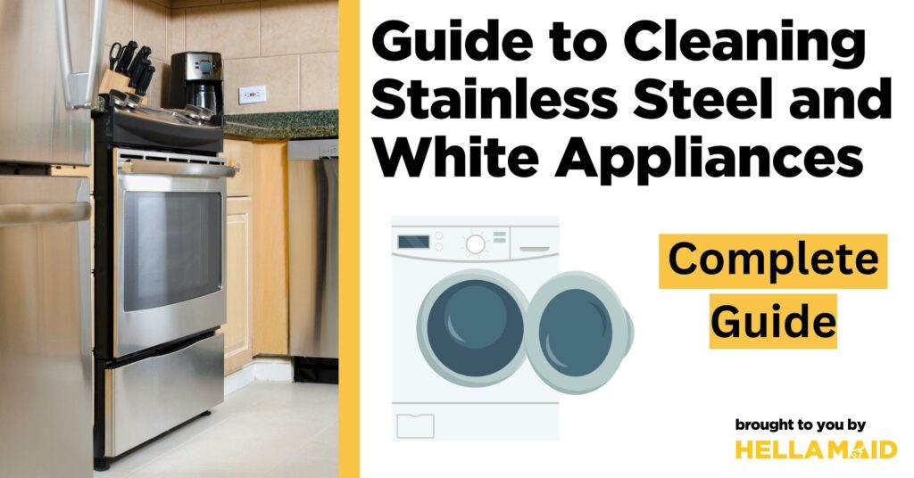 stainless steel and white appliances