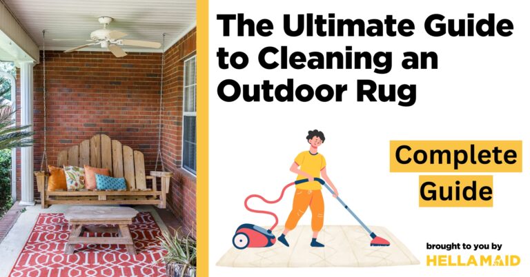 cleaning an outdoor rug