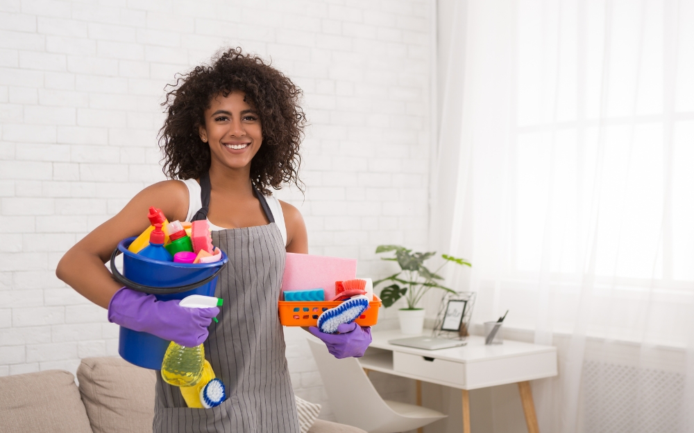 gather cleaning supplies