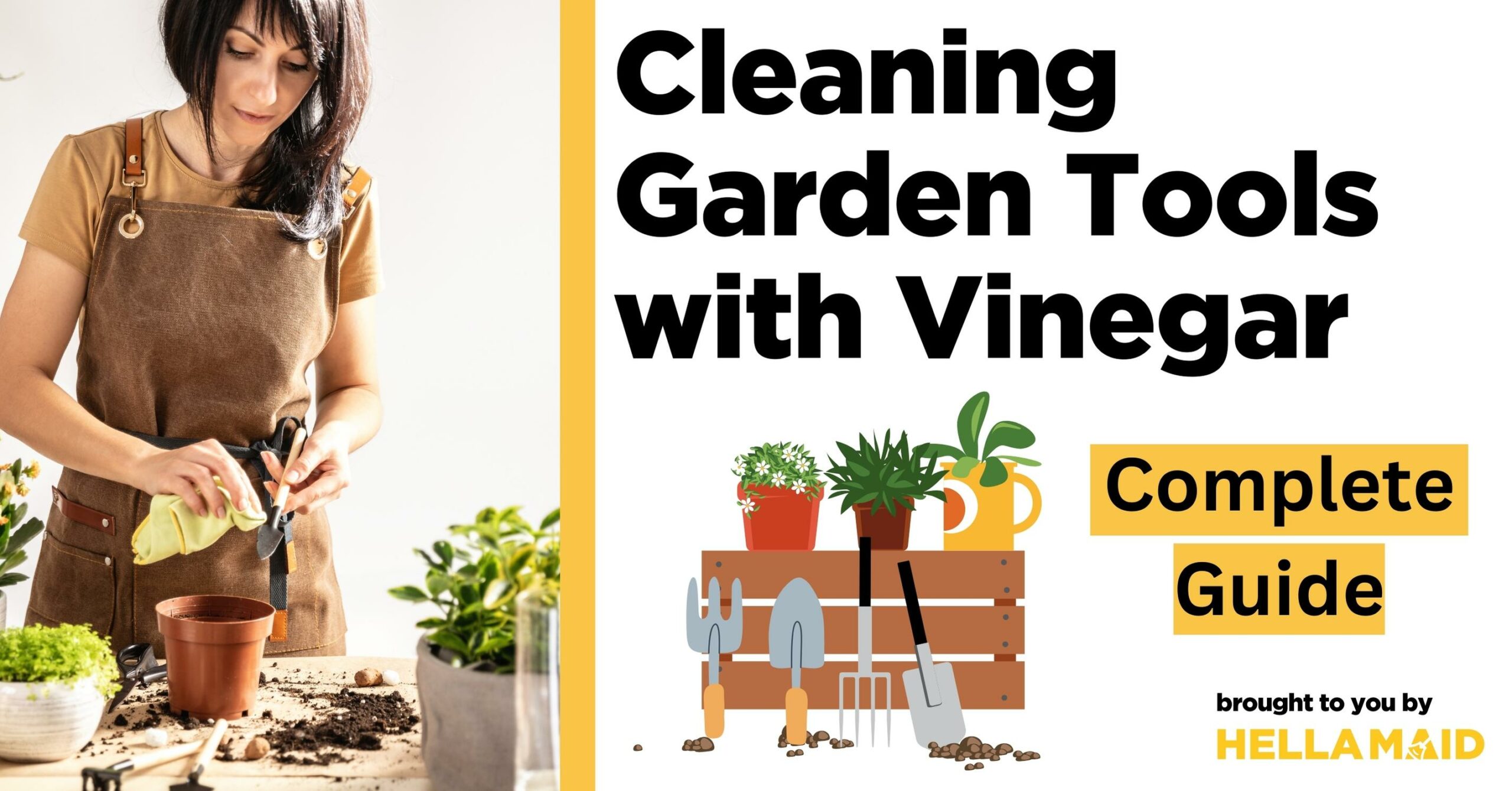 cleaning garden tools with vinegar