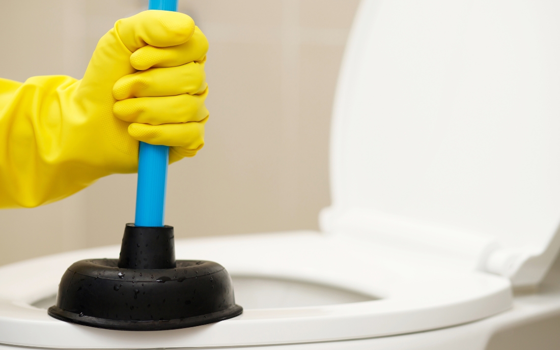 how to clean toilet drain using plunge