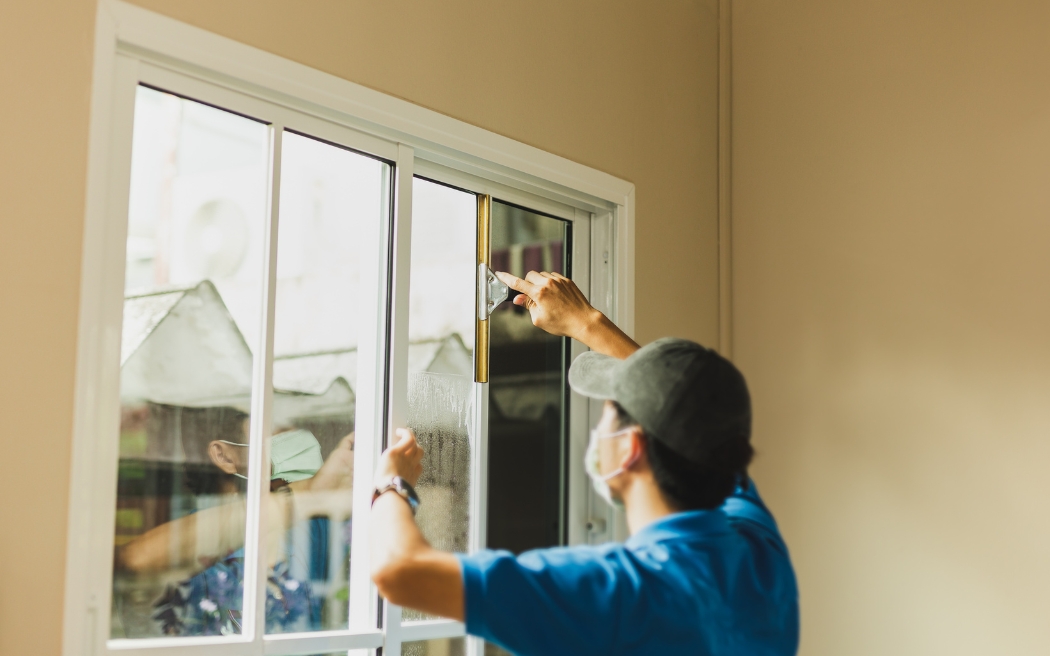 how to clean double hung windows