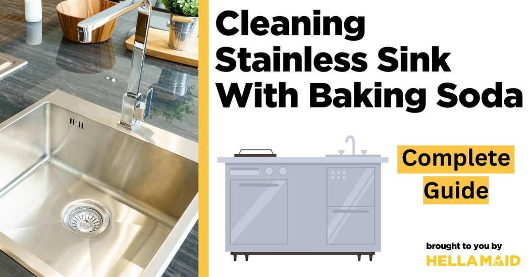 cleaning stainless sink with baking soda