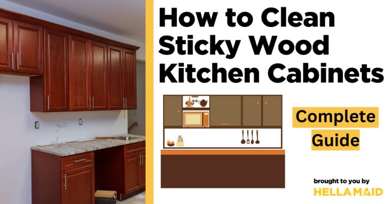 how to clean sticky wood kitchen cabinets