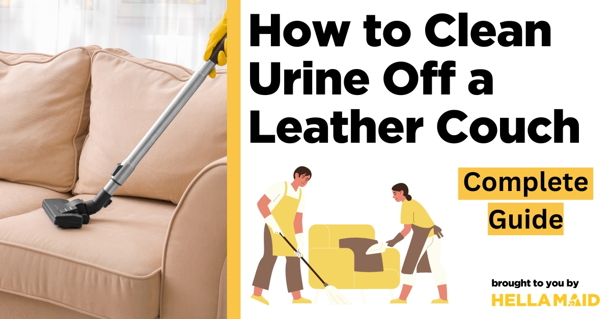 how to clean urine off a leather couch