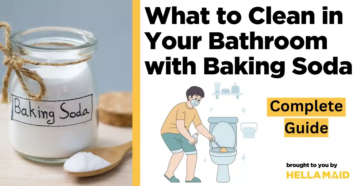 cleaning bathroom with baking soda