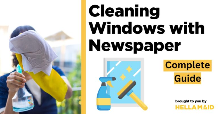cleaning windows with newspaper
