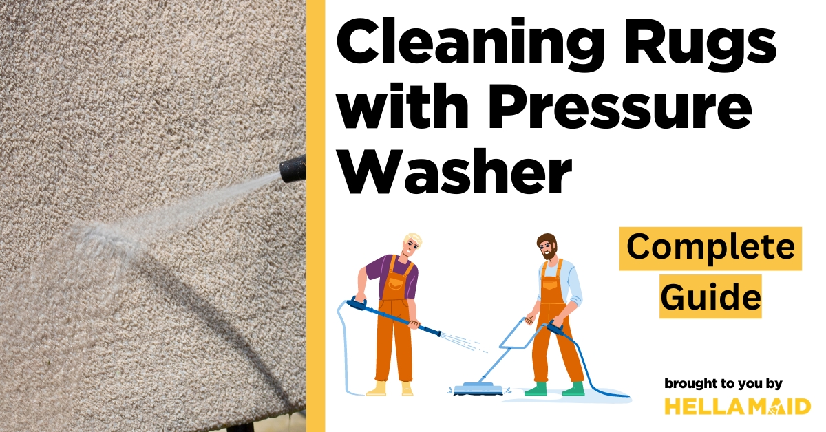 cleaning rugs with pressure washer