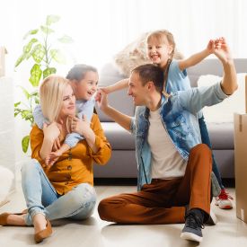 family enjoying each other after having home cleaning services