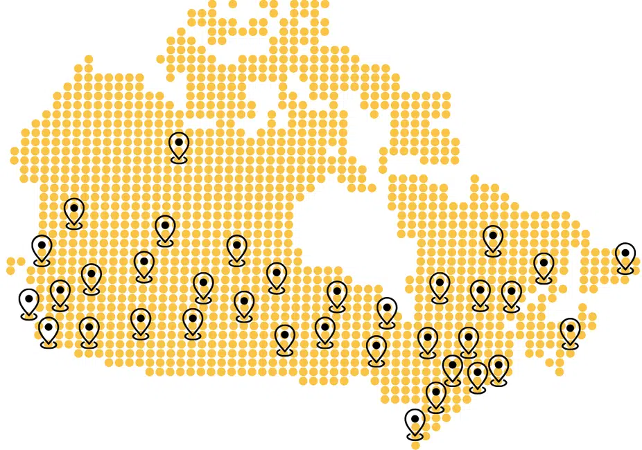 map of upcoming Canada locations for Hellamaid