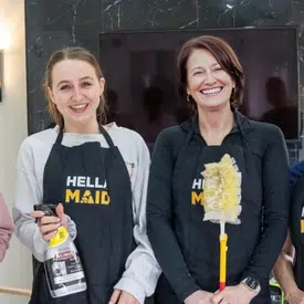 professional maid cleaning team