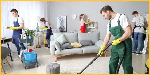 The best cleaning service in Edmonton tidying up a house.