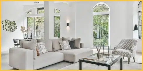 An inside look of a home's living area.