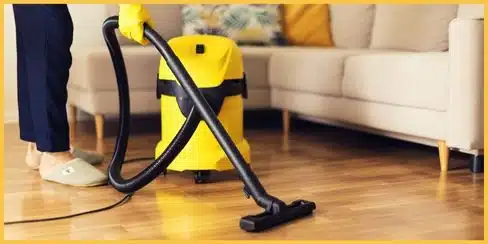 A professional cleaner that's mopping the floor.