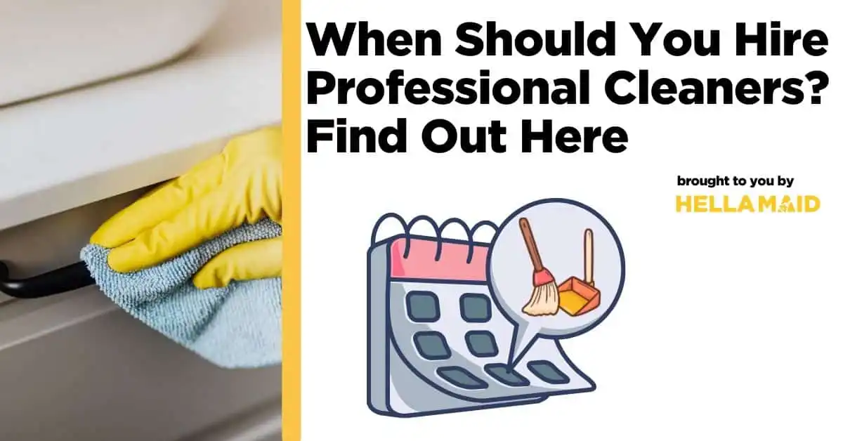 Cleaning a handle and scheduling a cleaning date with text about how often should a house be professionally cleaned.