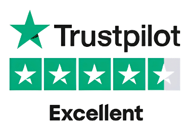 Trustpilot review badge showing Hellamaid's excellent customer rating for professional house cleaning and maid services.