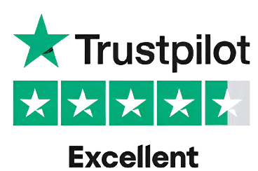 Trustpilot review badge showing Hellamaid's excellent customer rating for professional house cleaning and maid services.