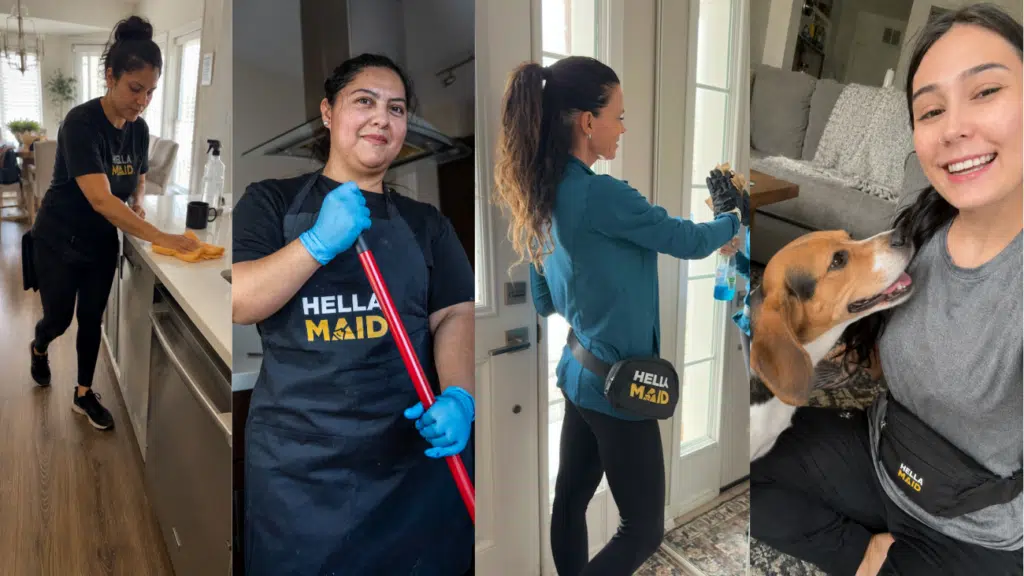 happy and caring house cleaners at Hellamaid
