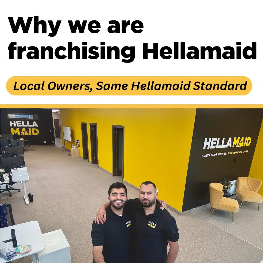 Hellamaid co-founders Ahmed Mezil and Abdul in the Hellamaid office